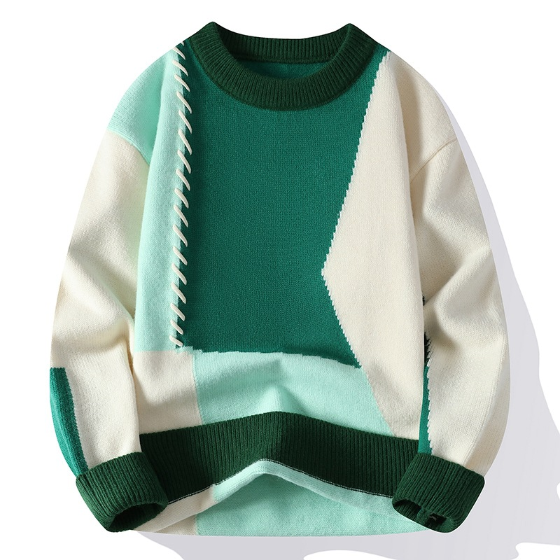 Men's Jumper With Geometric Print | Warm