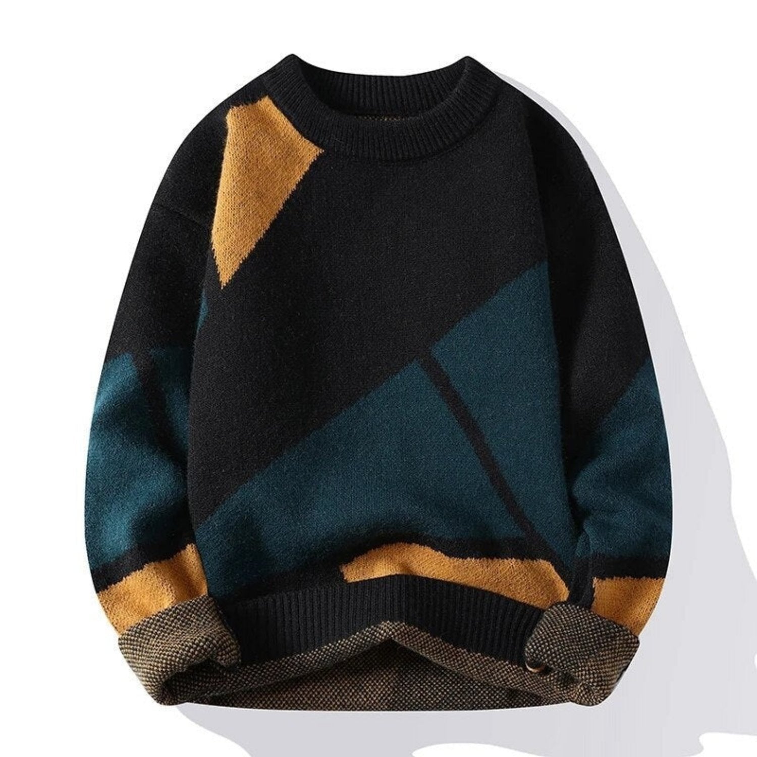Men's Jumper With Geometric Print | Warm