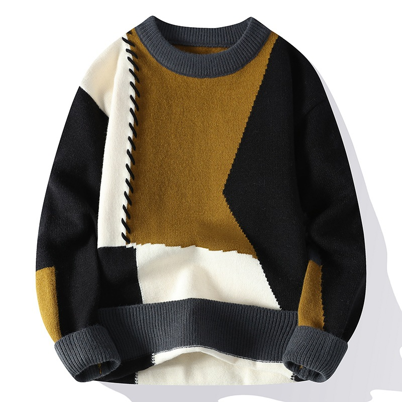 Men's Jumper With Geometric Print | Warm