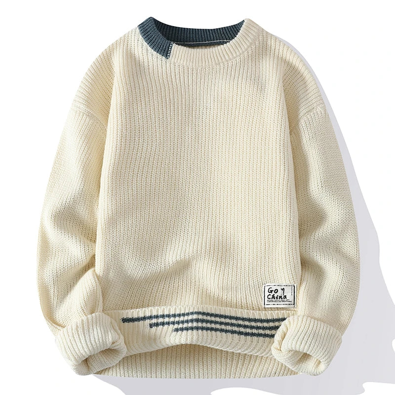 Men's Knitted Crew Neck Long Sleeve Jumper | Casual Sweater