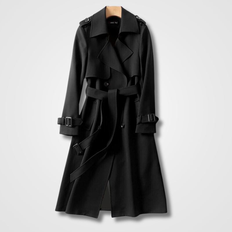Men's Long Trench Coat Double-Breasted | Red