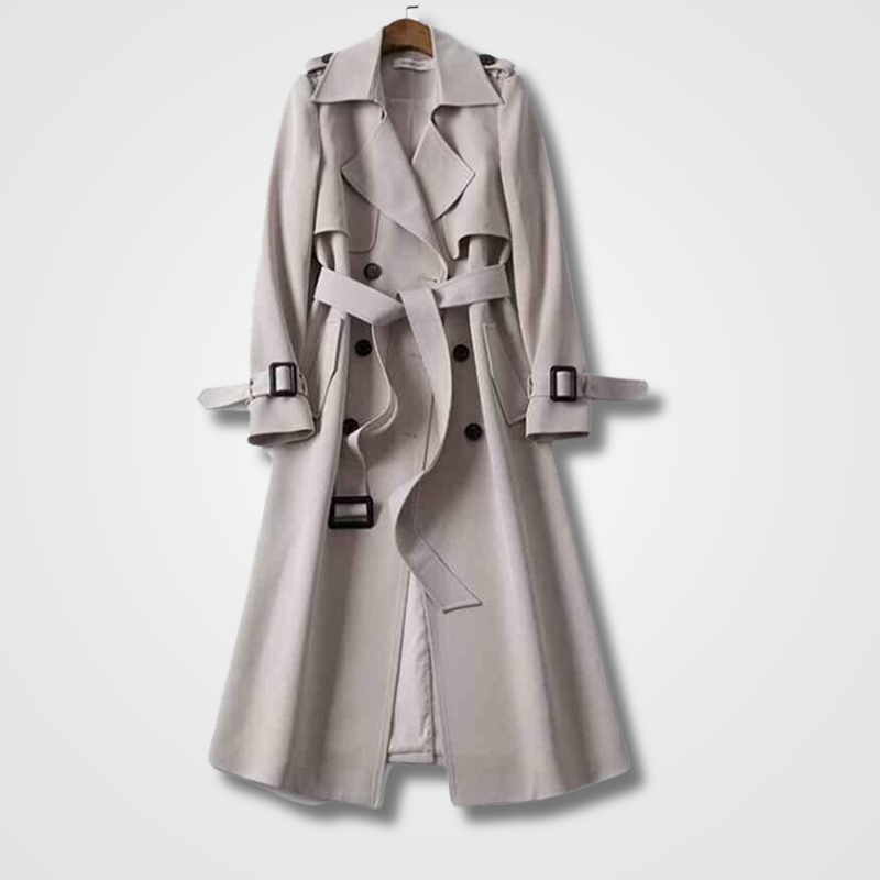 Men's Long Trench Coat Double-Breasted | Red