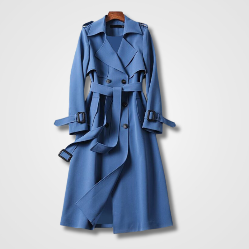 Men's Long Trench Coat Double-Breasted | Red