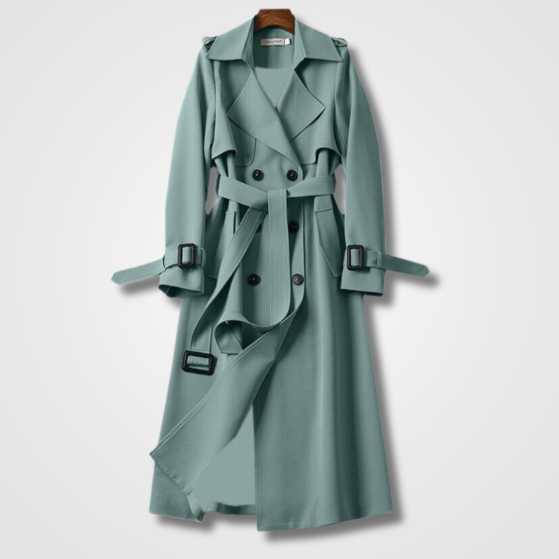 Men's Long Trench Coat Double-Breasted | Red