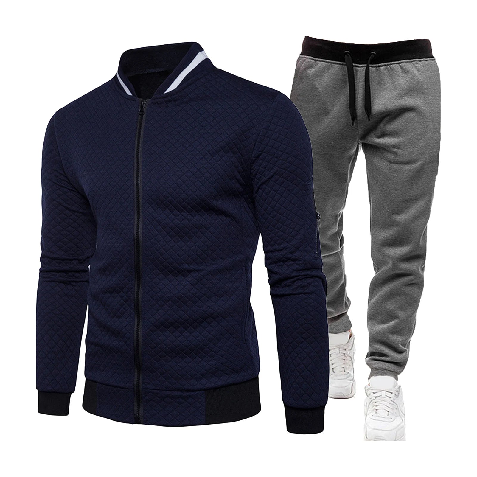 Men’s Matching Tracksuit Set With Zip-Up Top | Casual Fit