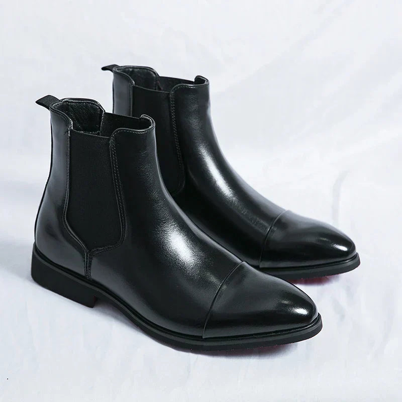 Men's Polished Chelsea Boots With Pointed Toe | Formal
