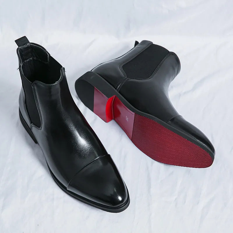 Men's Polished Chelsea Boots With Pointed Toe | Formal