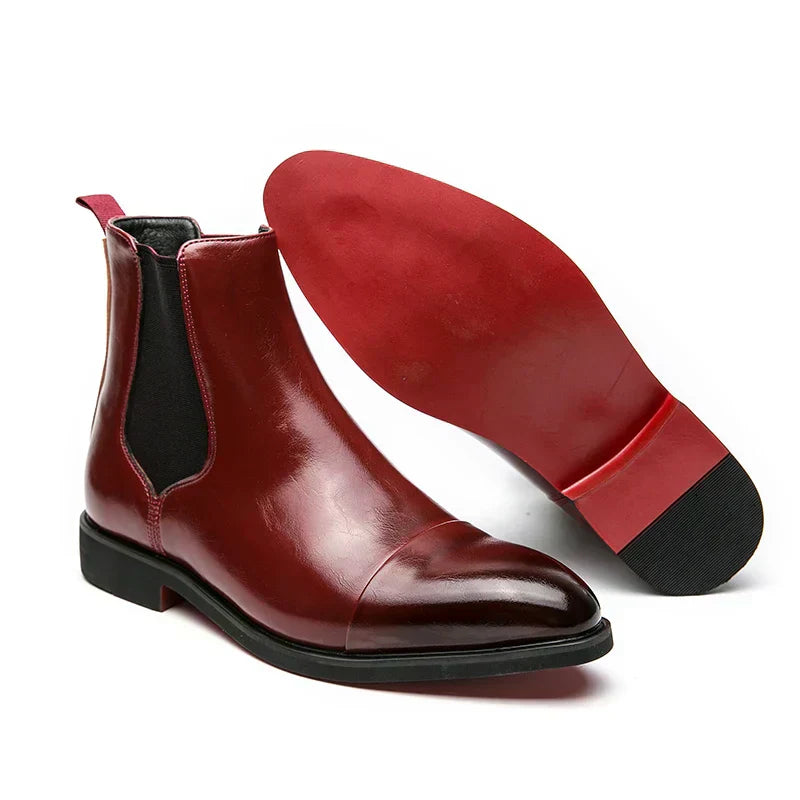 Men's Polished Chelsea Boots With Pointed Toe | Formal