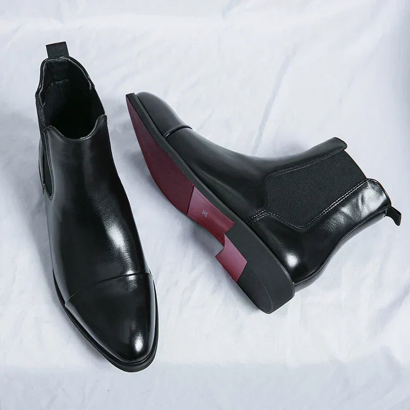 Men's Polished Chelsea Boots With Pointed Toe | Formal