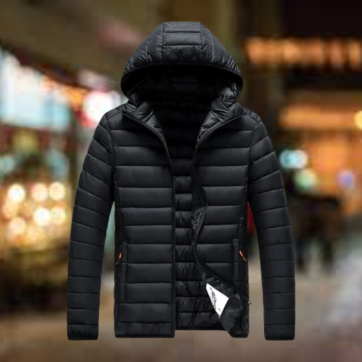 Men's Puffer Jacket Lightweight Hooded | Winter