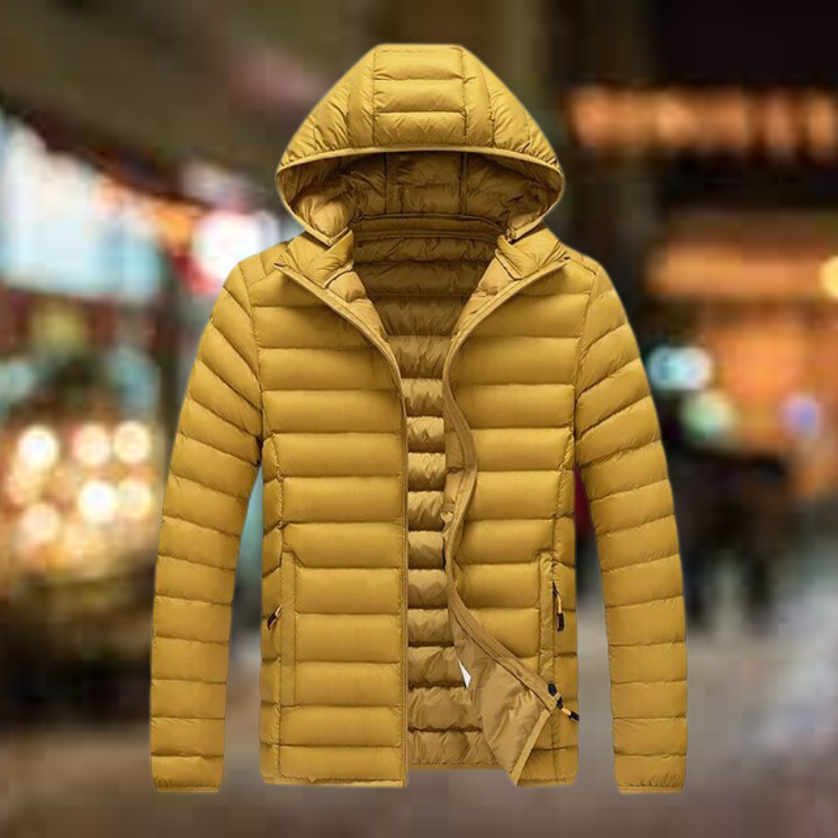 Men's Puffer Jacket Lightweight Hooded | Winter