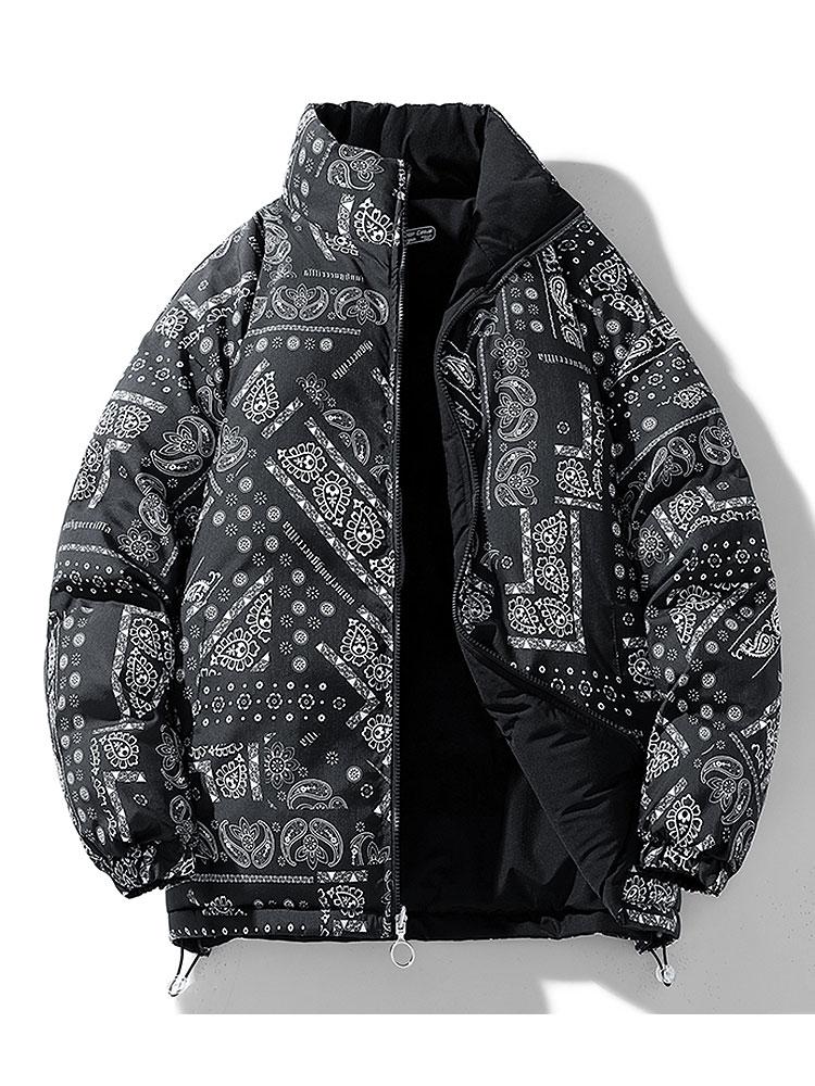 Men's Puffer Jacket Reversible Pattern Lined | Winter