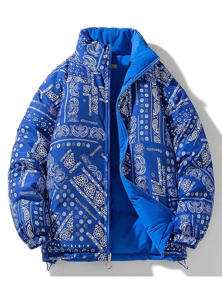 Men's Puffer Jacket Reversible Pattern Lined | Winter