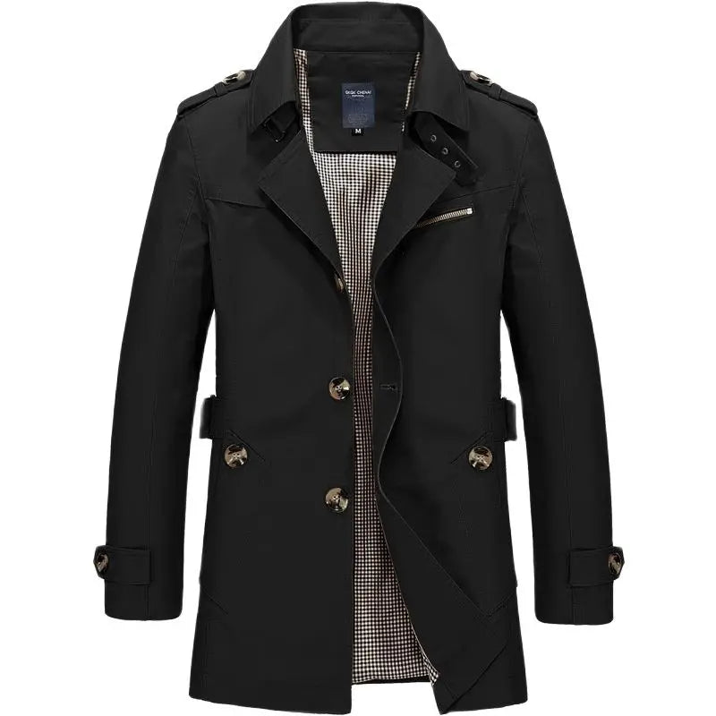 Men's Rain Trench Coat Double-Breasted | Long