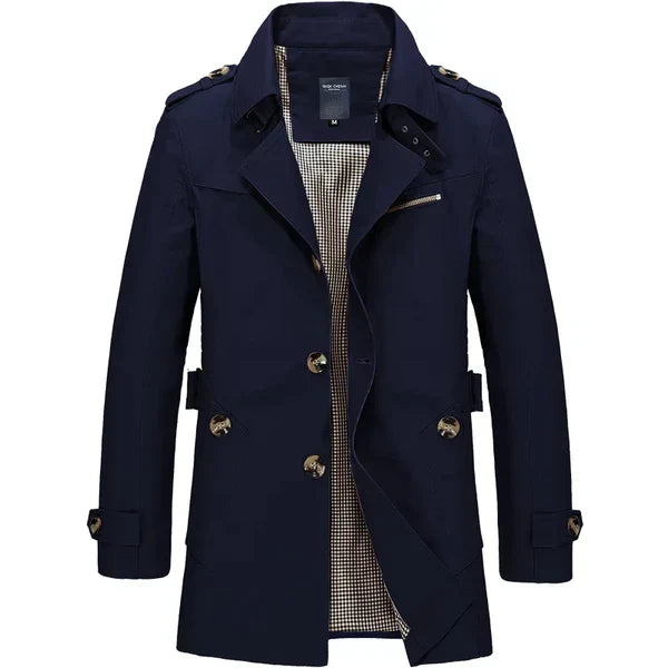 Men's Rain Trench Coat Double-Breasted | Long