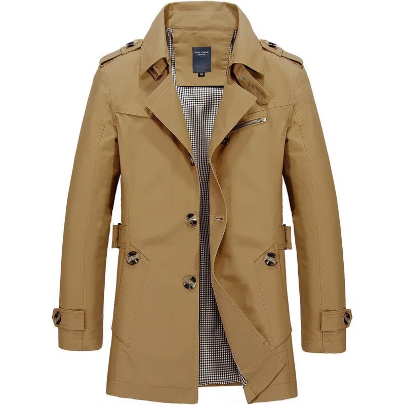 Men's Rain Trench Coat Double-Breasted | Long
