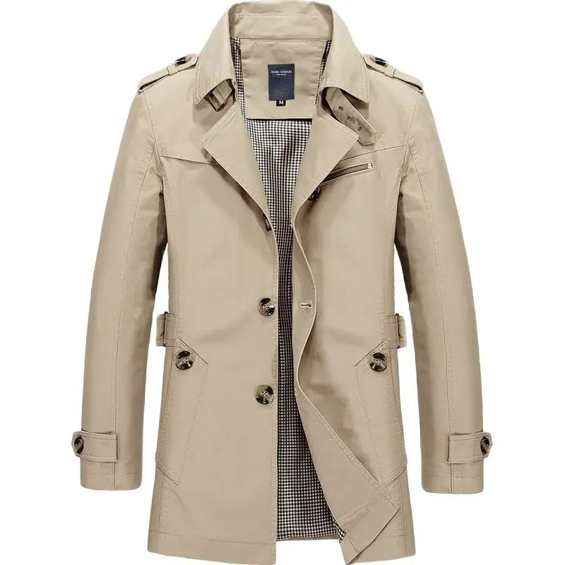 Men's Rain Trench Coat Double-Breasted | Long