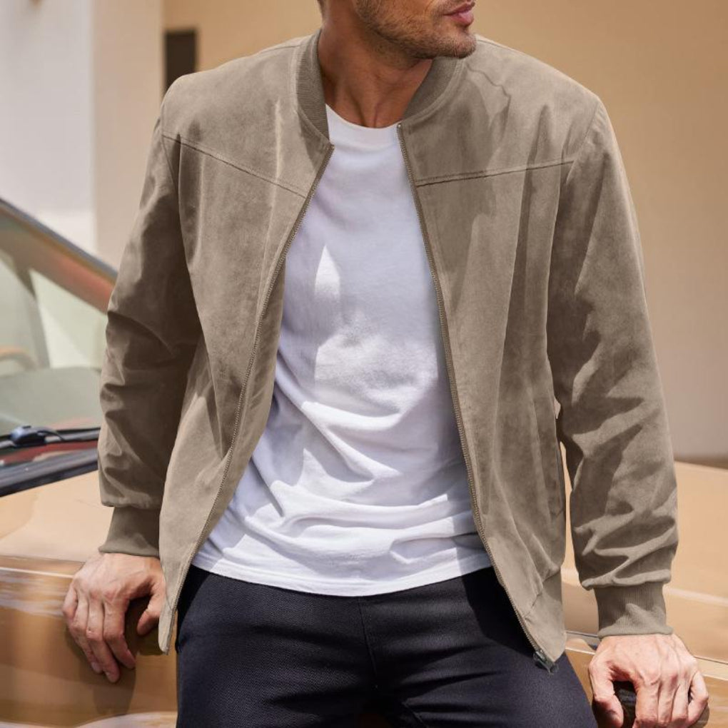 Men's Suede Jacket Bomber Style | Lightweight