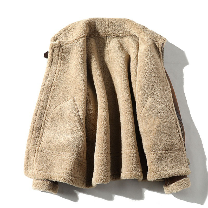 Men's Suede Jacket With Buckle Collar | Winter Style