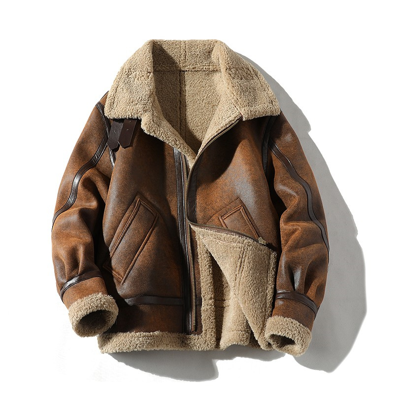 Men's Suede Jacket With Buckle Collar | Winter Style