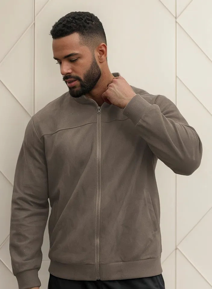 Men’s Suede Winter Jacket | Zip Up