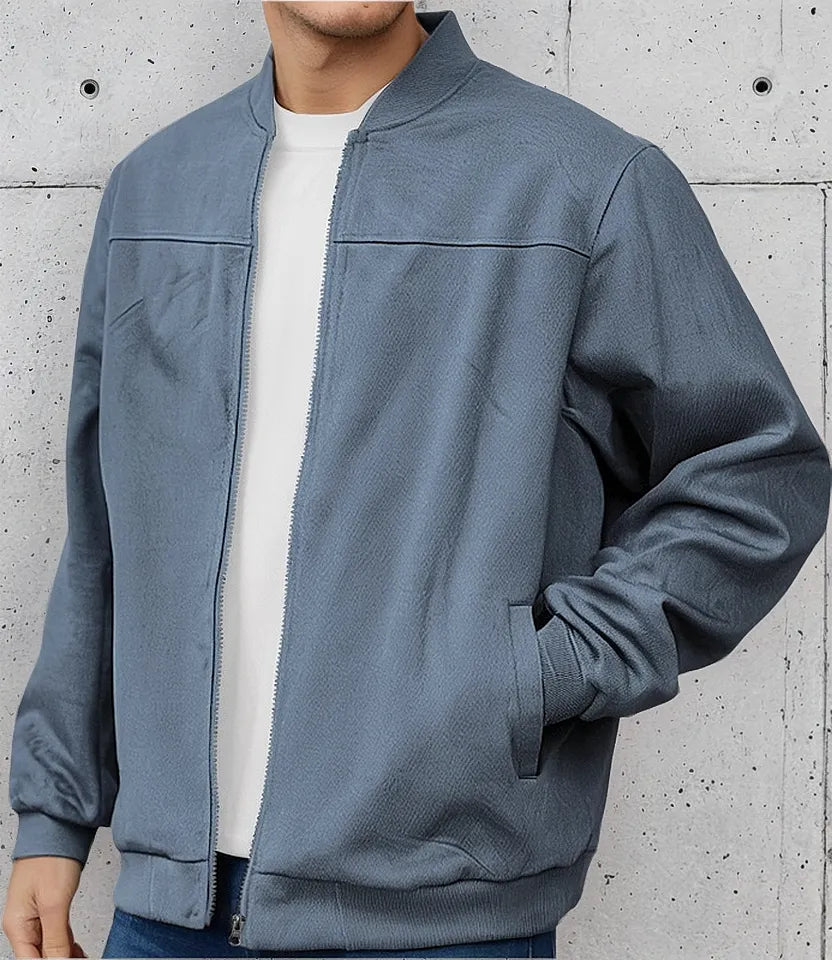 Men’s Suede Winter Jacket | Zip Up