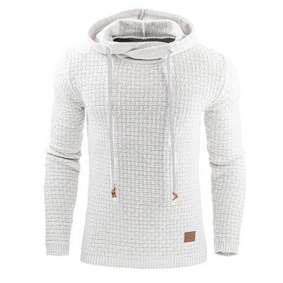 Men's Textured Knit Hoodie Long Sleeve Sweater | Pullover