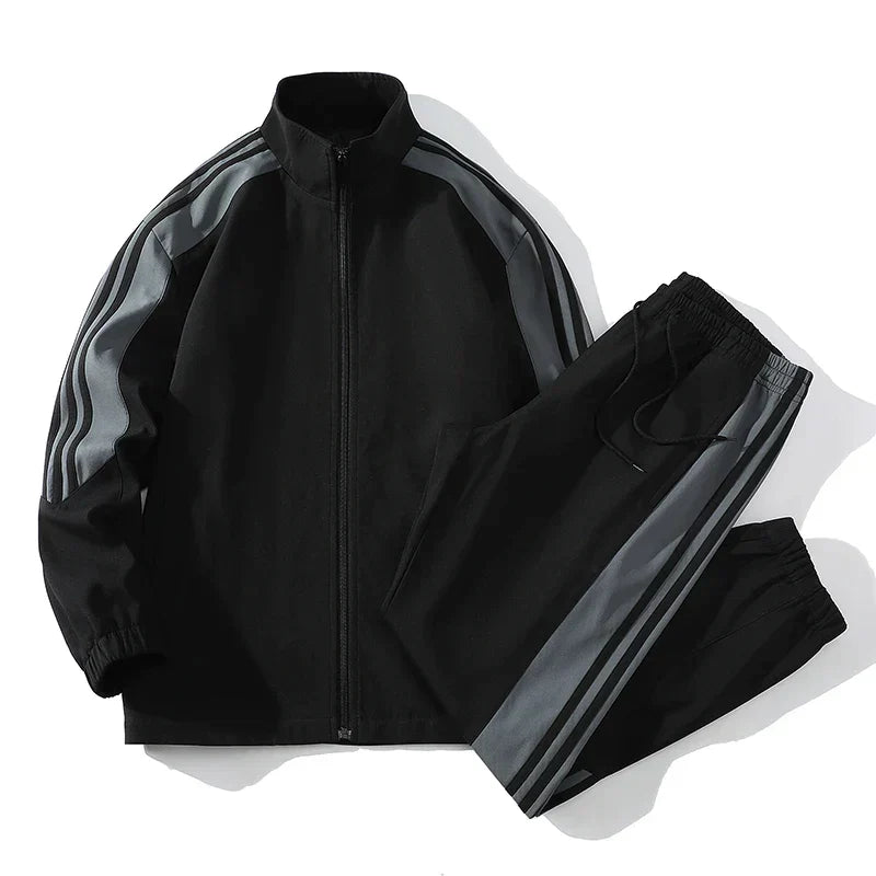 Men's Tracksuit Full Zip Jacket & Joggers Set | Stripe Detail
