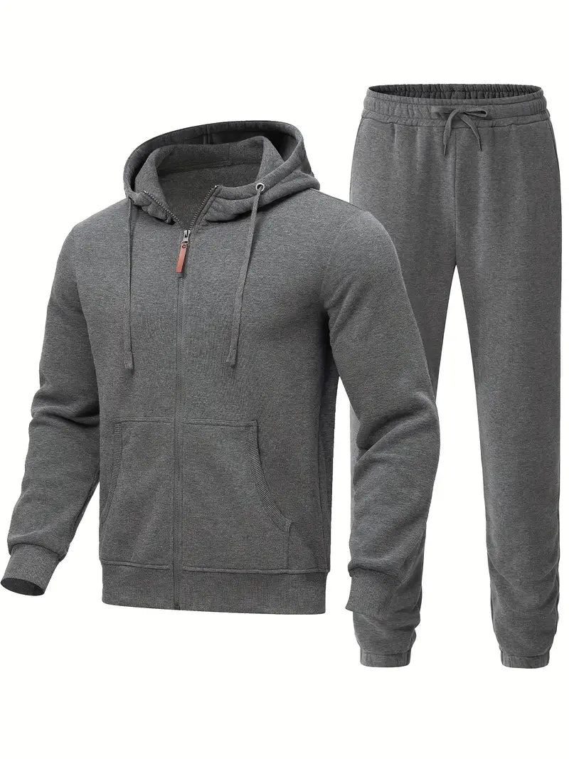 Men's Tracksuit Hoodie & Joggers Set | Casual Zip-Up