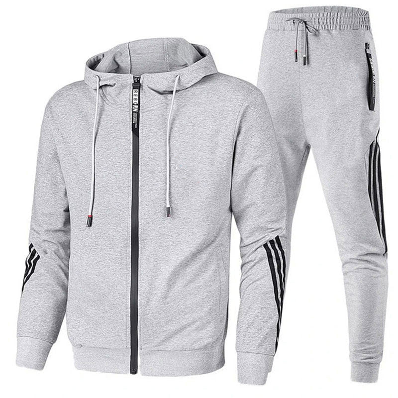 Men's Tracksuit Hoodie & Joggers with Stripes | Sport