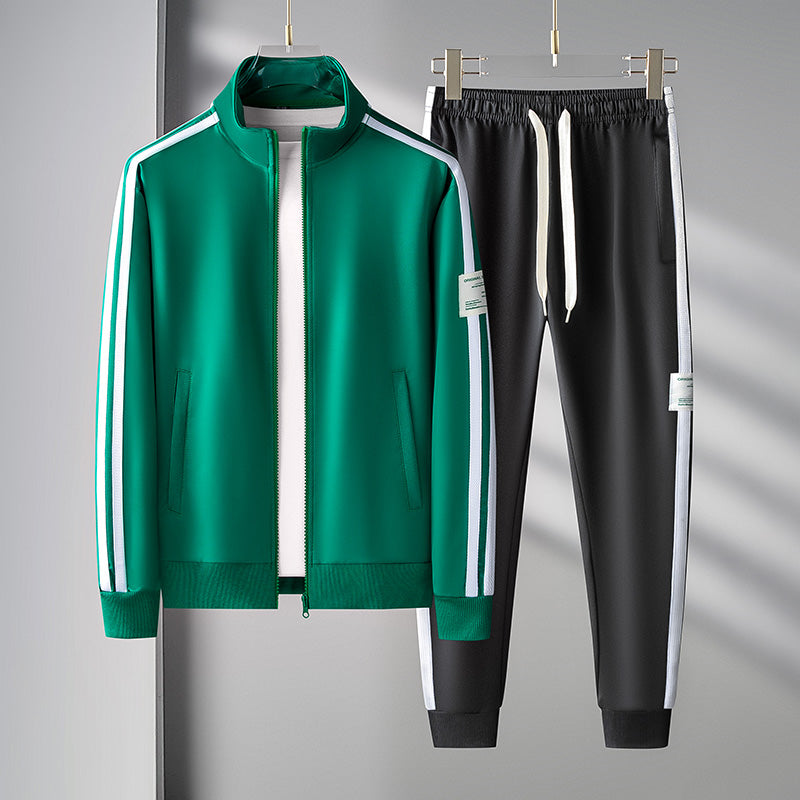 Men's Tracksuit Zip Jacket & Joggers with Side Stripes | Sport