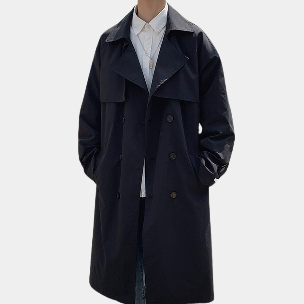 Men's Trench Coat Double-Breasted | Long