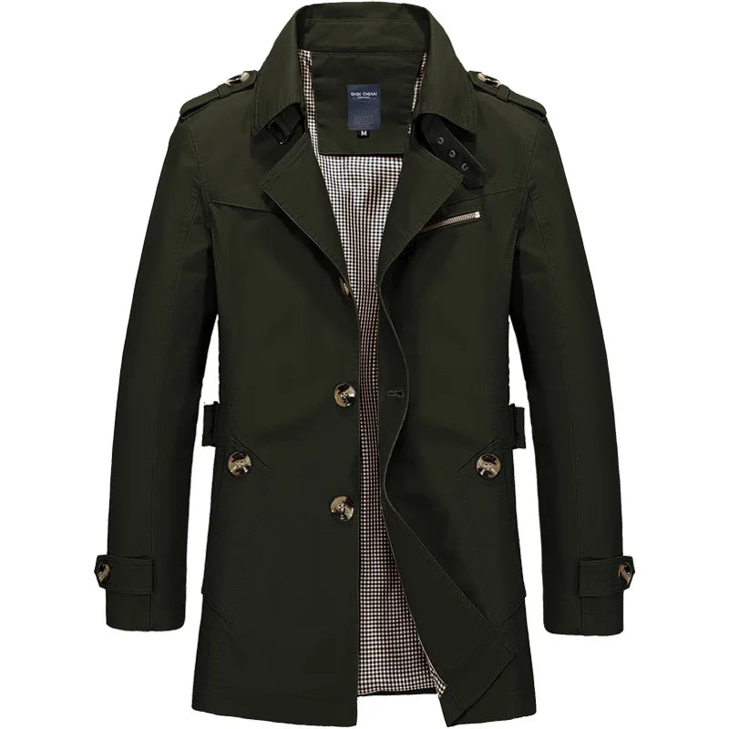 Men's Rain Trench Coat Double-Breasted | Long