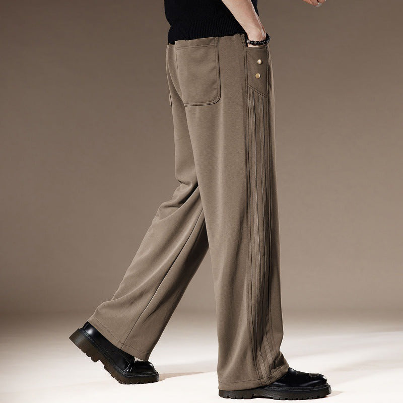 Men's Wide Leg Joggers Side Pockets | Casual
