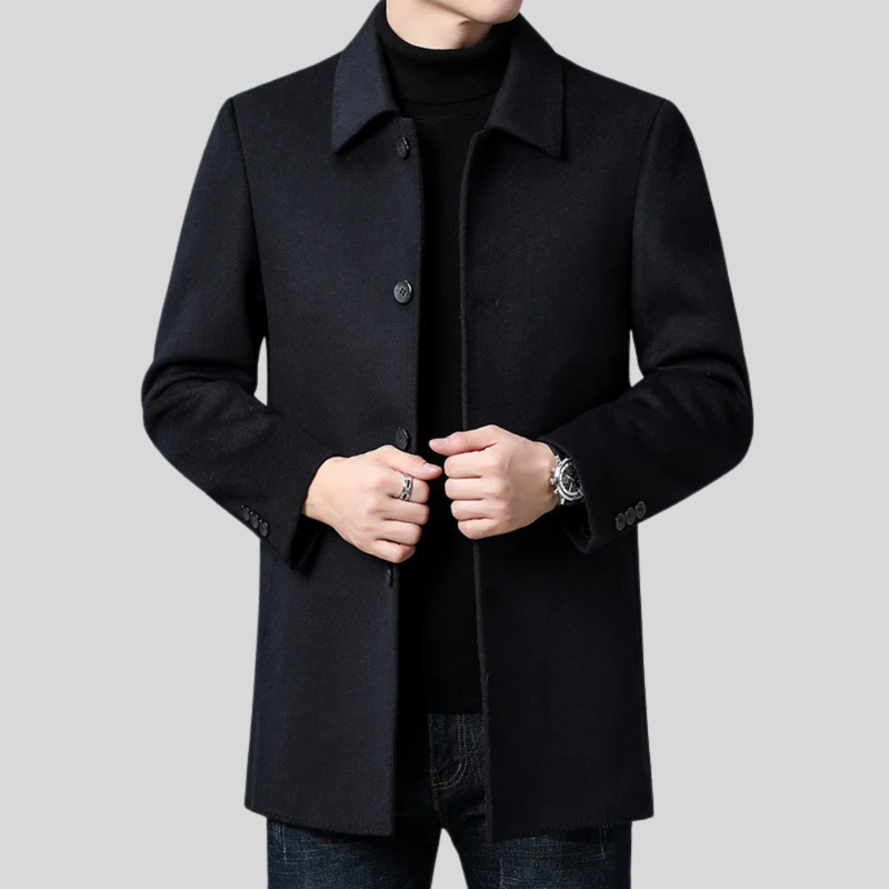 Men's Winter Coat Button-Up Wool Blend | Outerwear