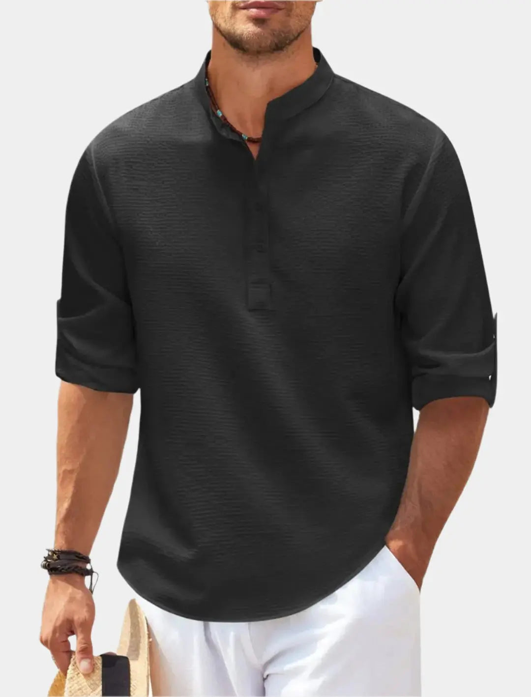 Nerio | Men's Long Sleeve Henley Shirt