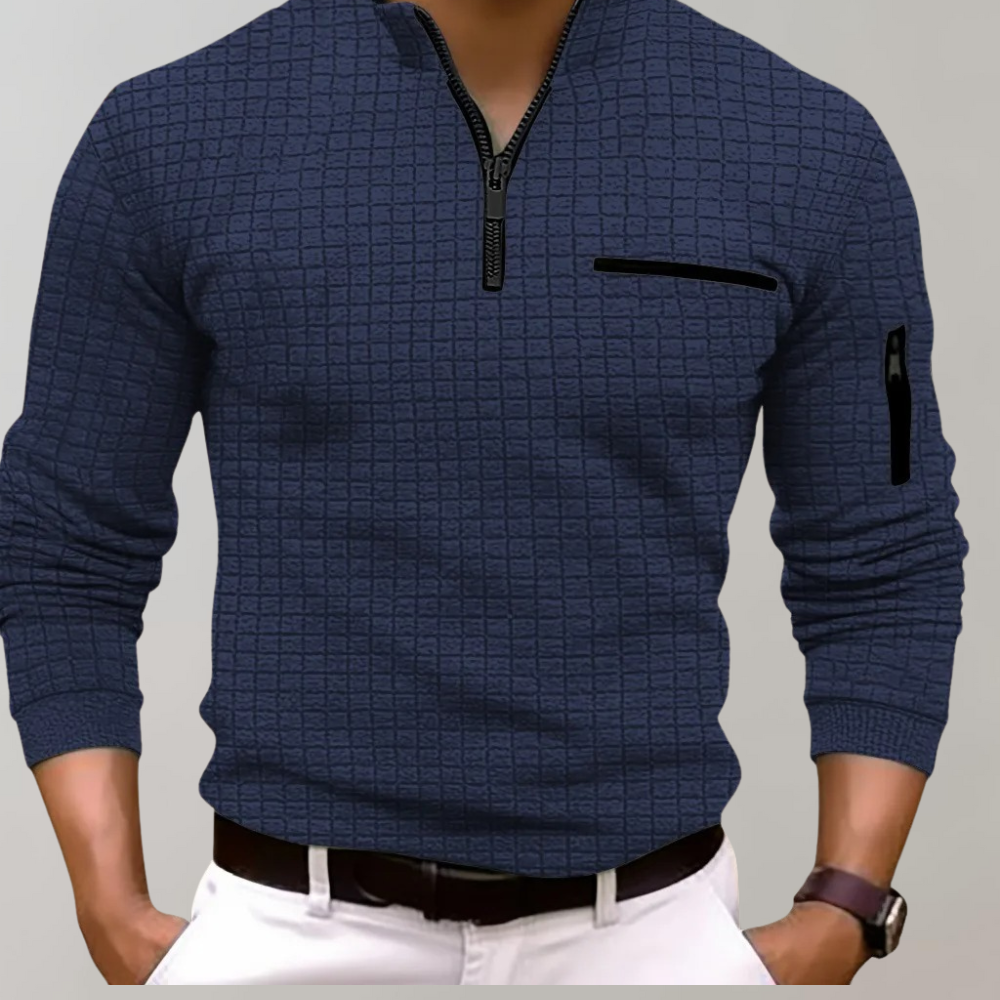 Niko | Men's Half Zip Sweater | Knit Texture