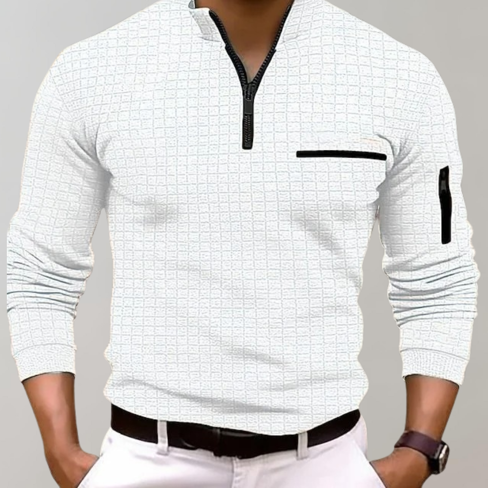 Niko | Men's Half Zip Sweater | Knit Texture