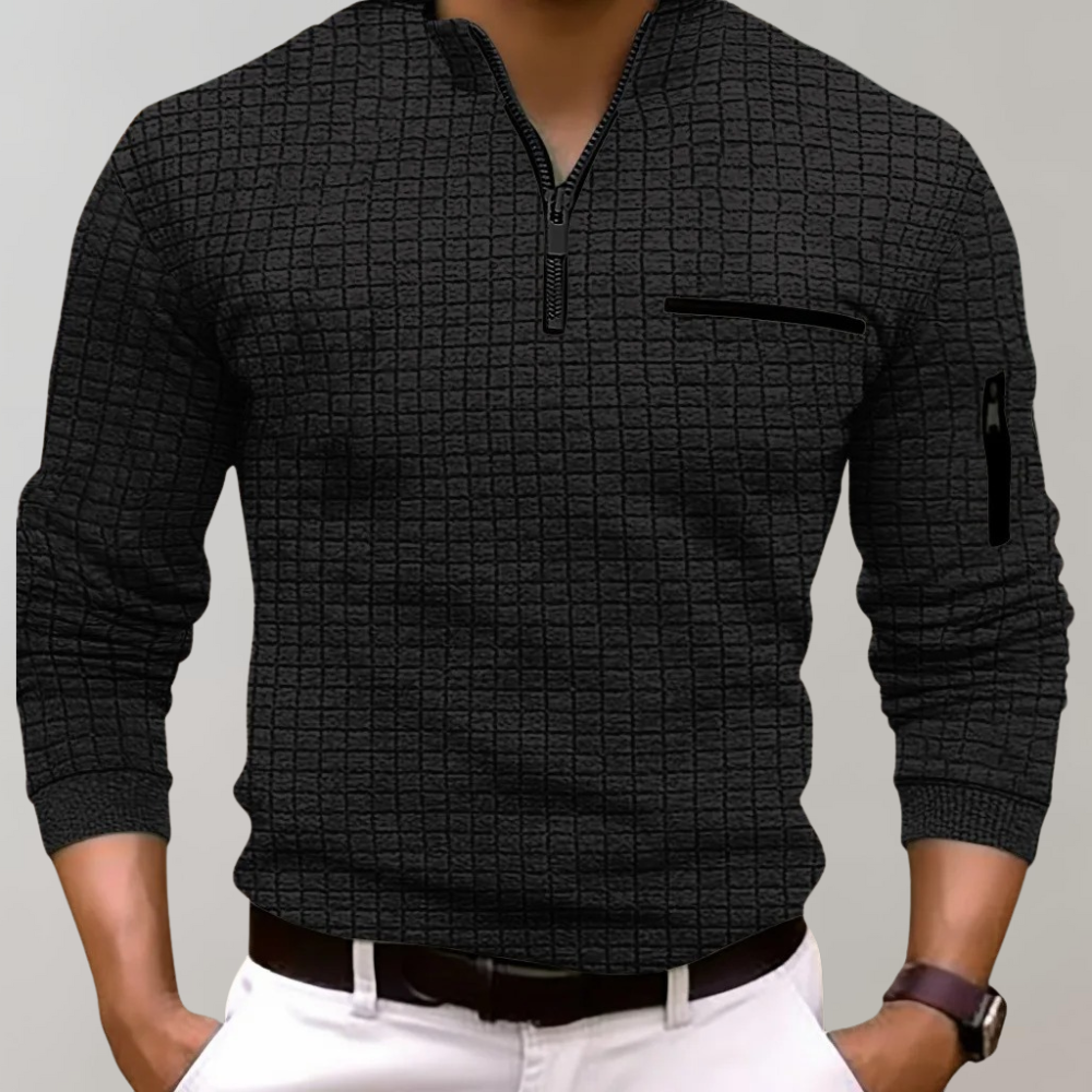 Niko | Men's Half Zip Sweater | Knit Texture