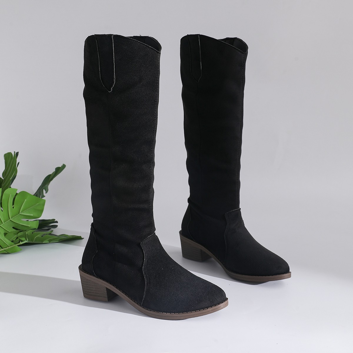 Women's Knee High Boots With Low Block Heel | Classic Style