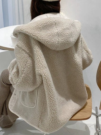 Oversized Plush Button-Up Women's Jacket | Winter