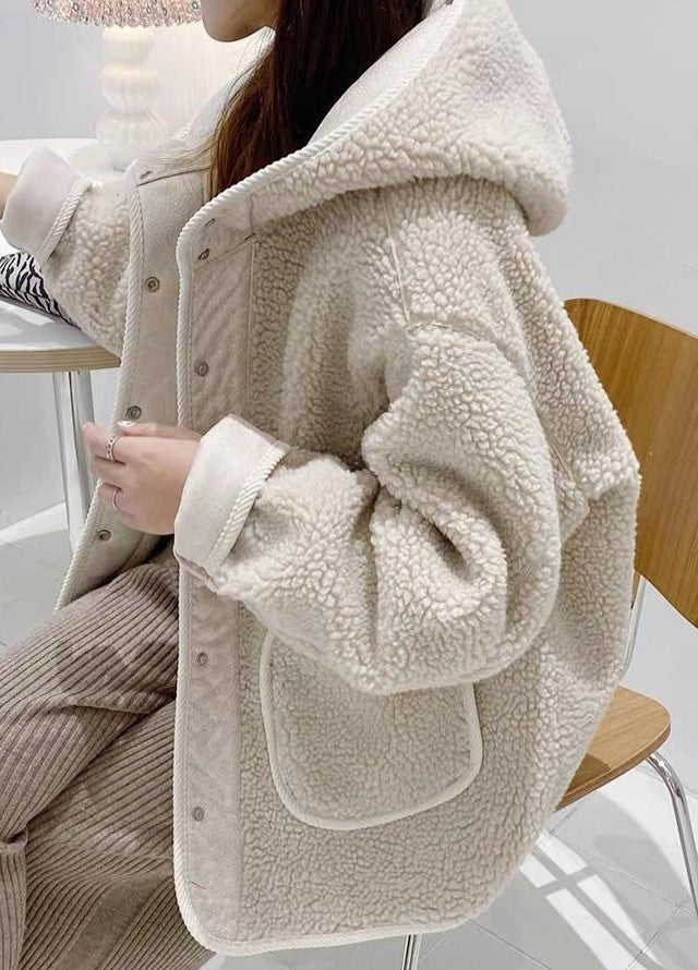 Oversized Plush Button-Up Women's Jacket | Winter