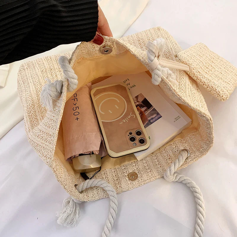 Women's Tote Bag with Rope Handles | Beach & Casual Style