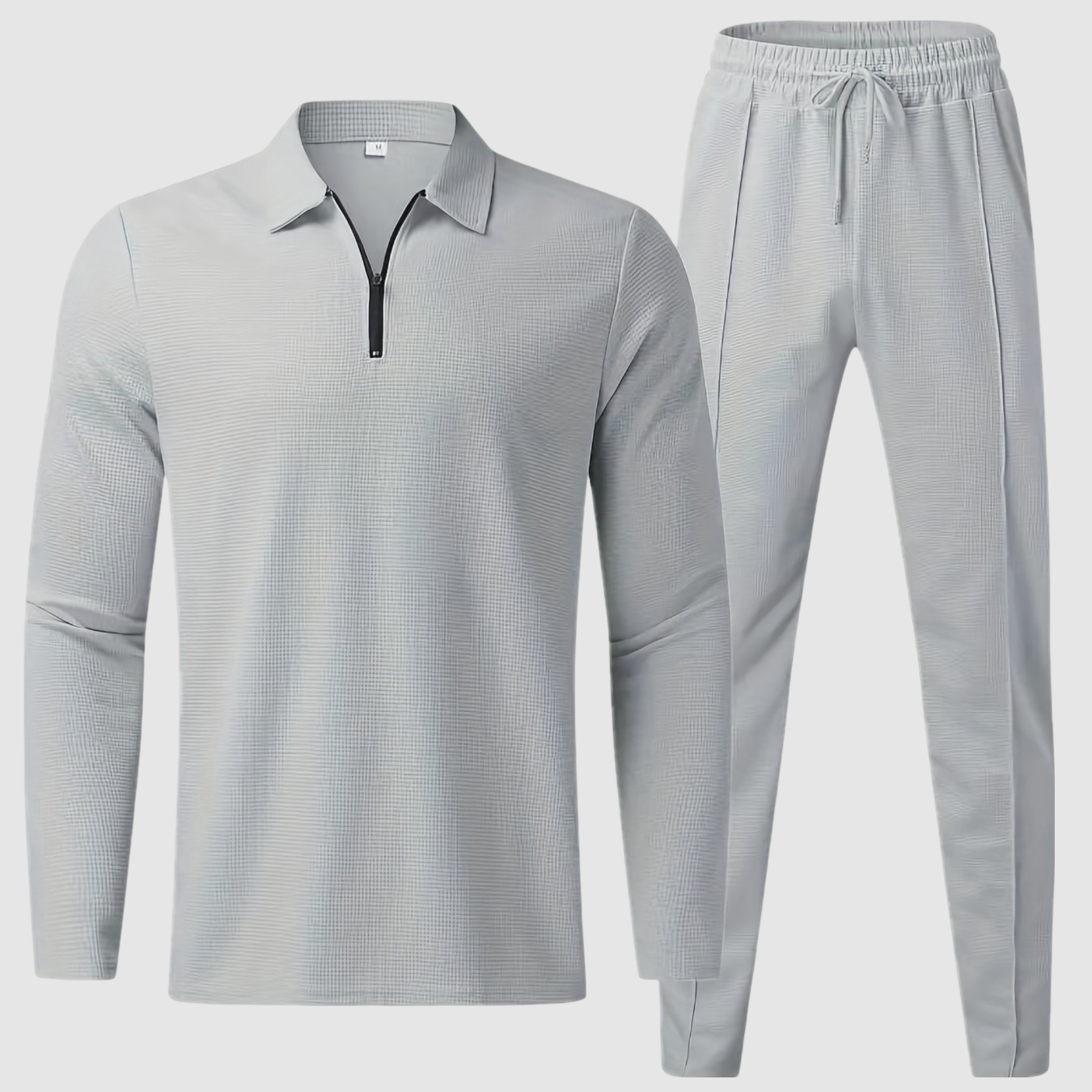 Stylish Men's Tracksuit Set With Zip Polo Top | Loungewear