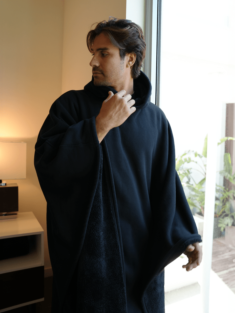 Unisex Fleece Poncho With Hood | Winter