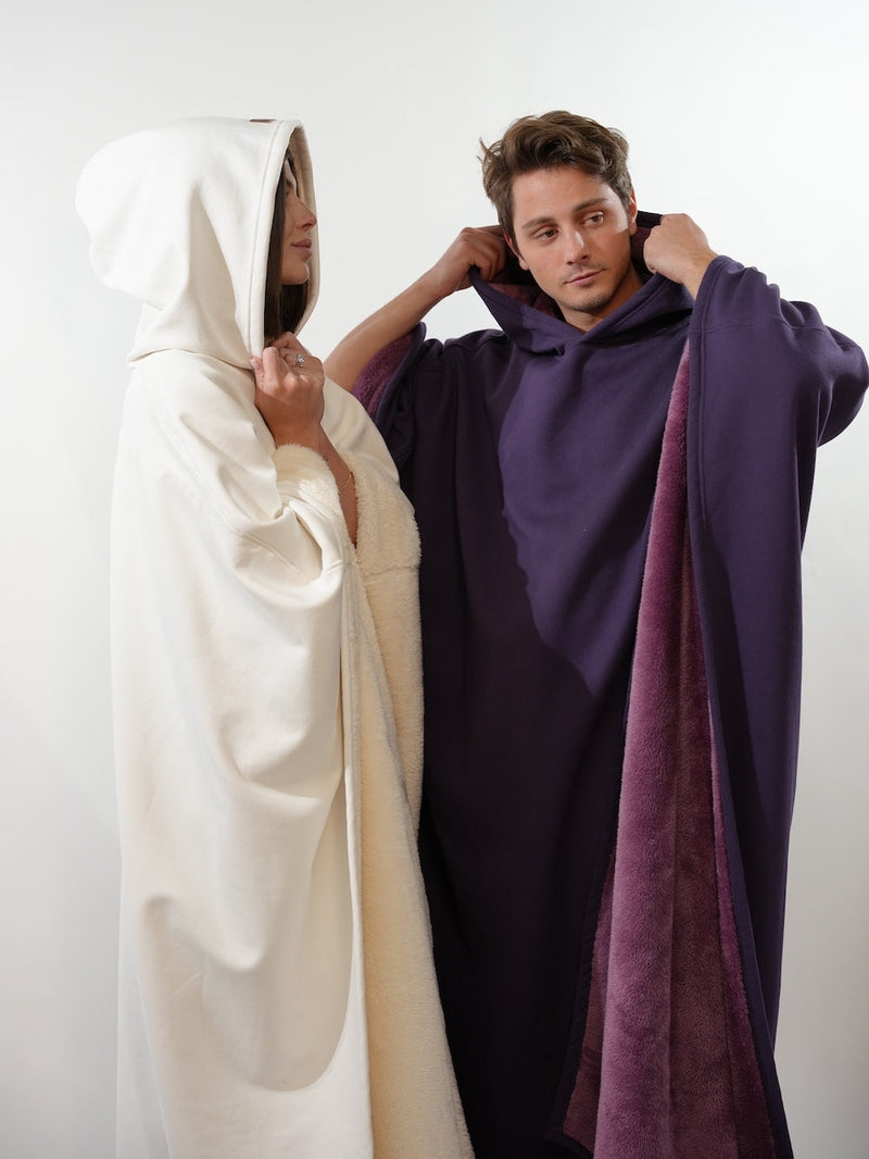 Unisex Fleece Poncho With Hood | Winter