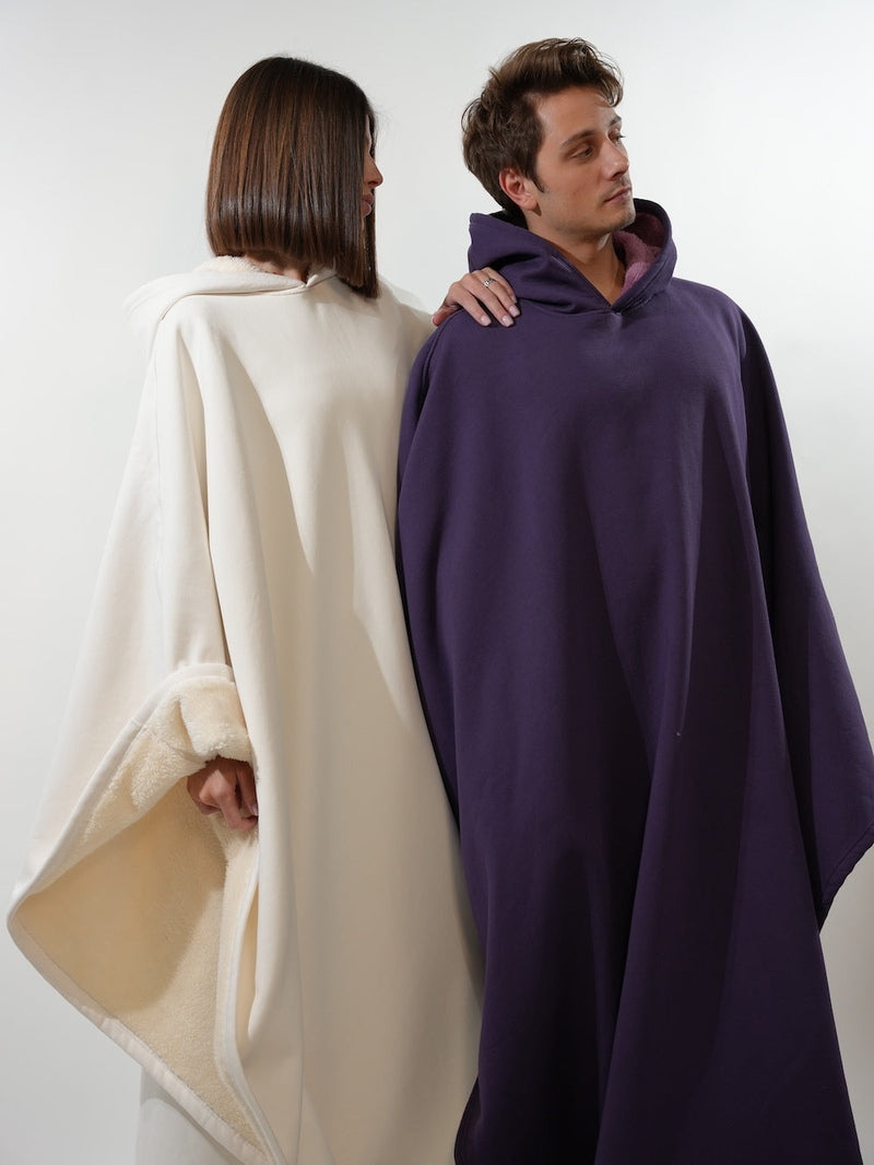Unisex Fleece Poncho With Hood | Winter