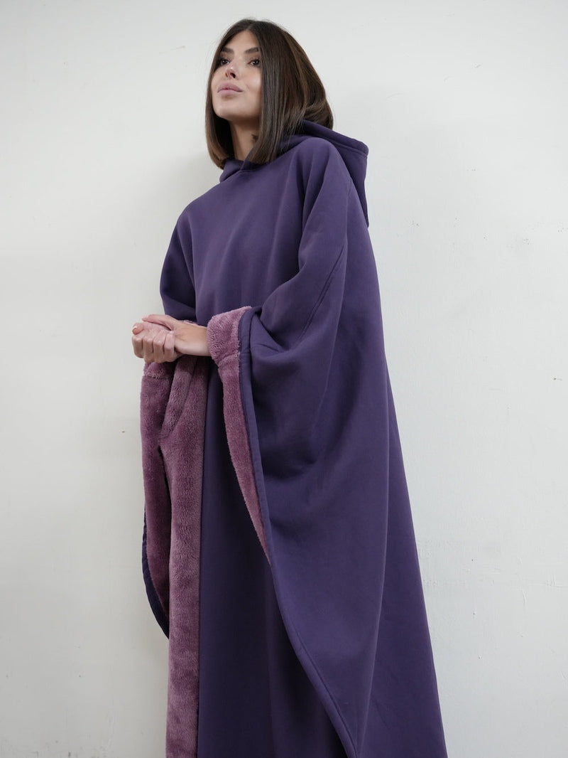 Unisex Fleece Poncho With Hood | Winter