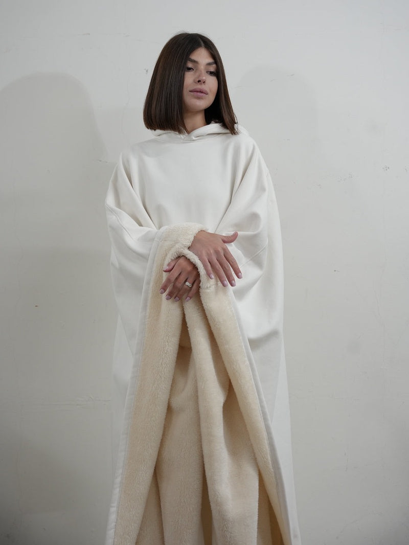Unisex Fleece Poncho With Hood | Winter