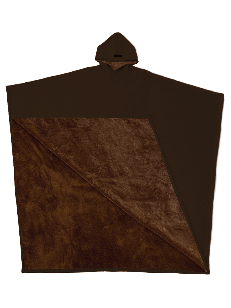 Unisex Fleece Poncho With Hood | Winter